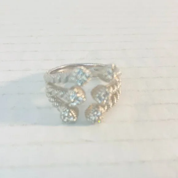 Vintage Judith Ripka Sterling Silver Ring–Leaf-Inspired CZ Design | 925 Thailand - Picture 6 of 10